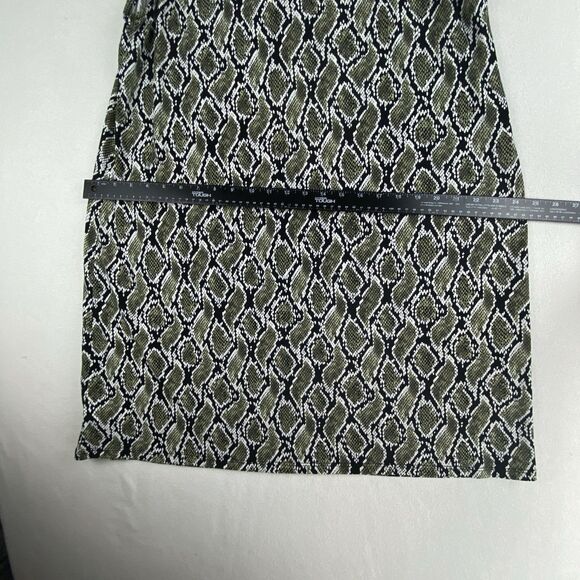 Michael Kors 1X Snake Print Sleeveless Shift Dress Black Green Beige Boho Chic - Picture 9 of 11